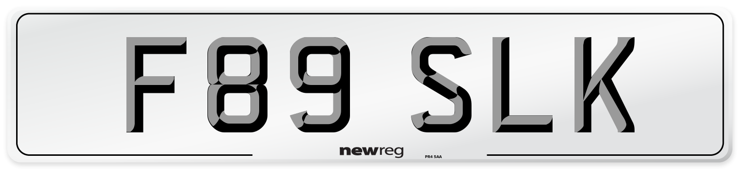 F89 SLK Number Plate from New Reg